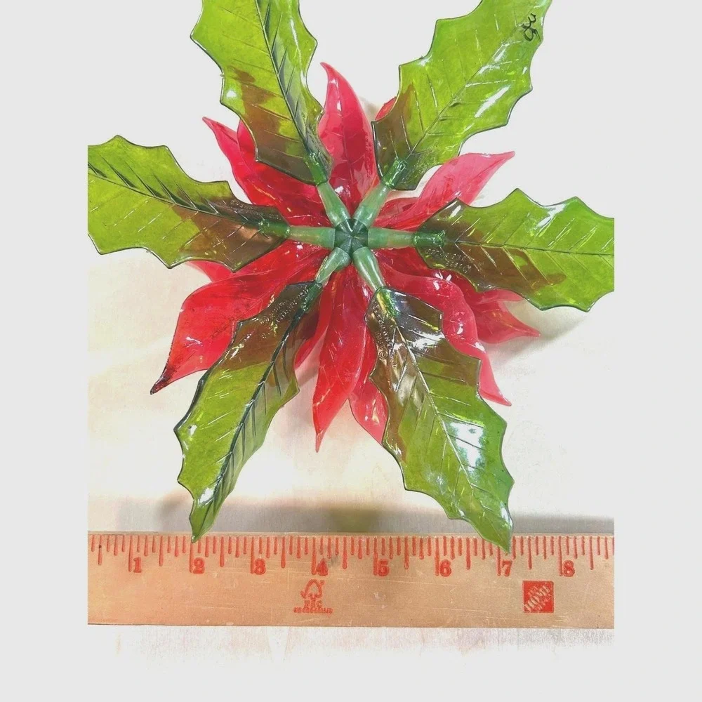 Vintage 1968‎ CK Ind Co Lucite Poinsettia Wall Decor